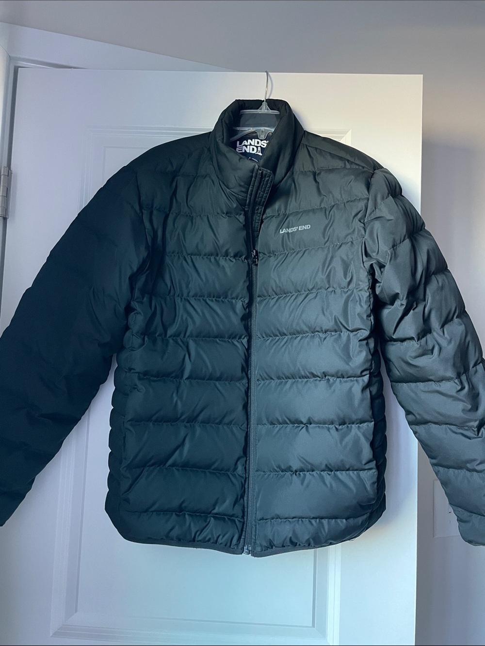 Lands' End Men's 600 down puffer jacket black medium